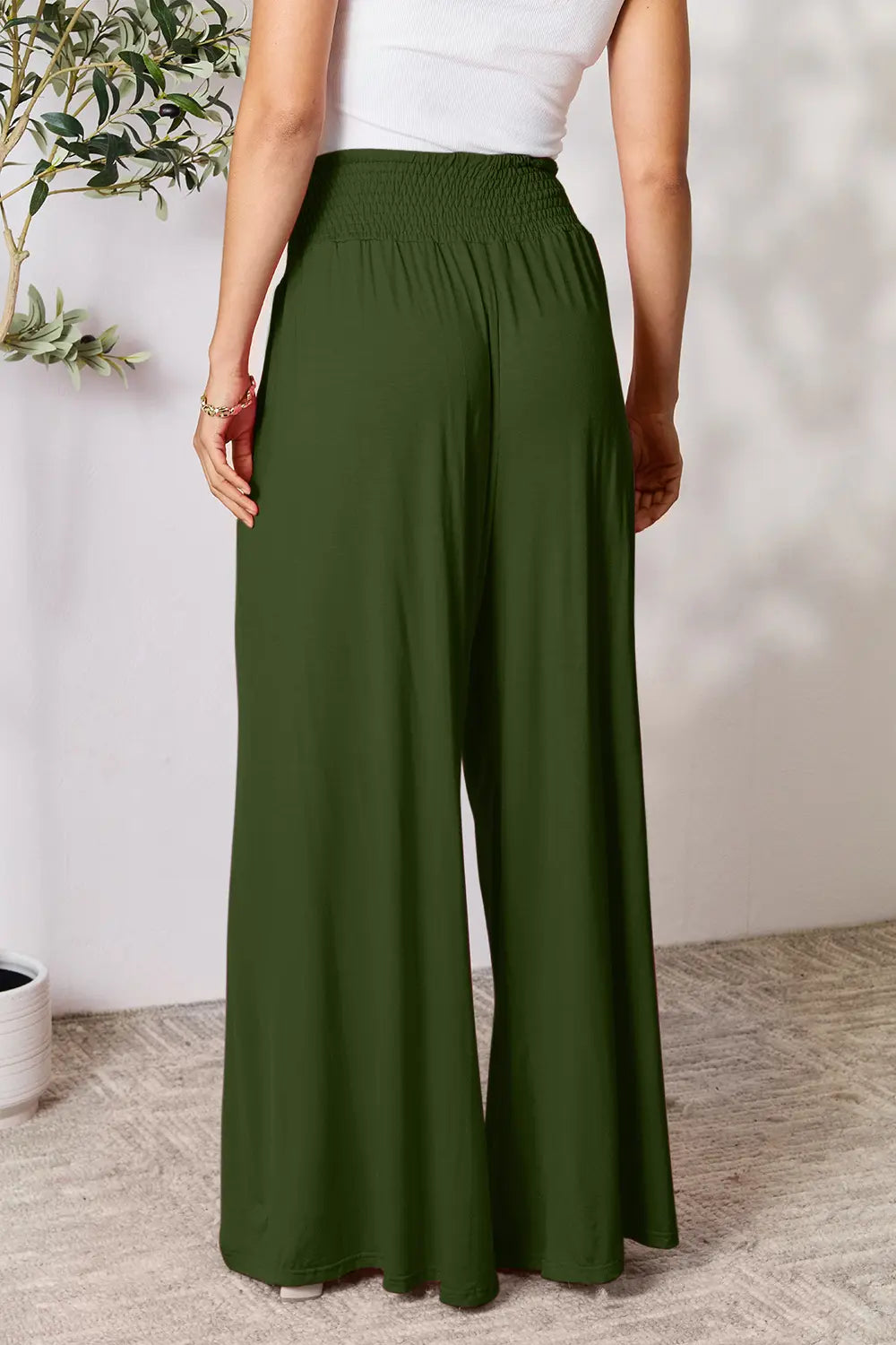 Basic Bae Full Size Smocked Wide Waistband Wide Leg Pants 68e8ac726bf74907bbd4f56c1e9d41e8-Max