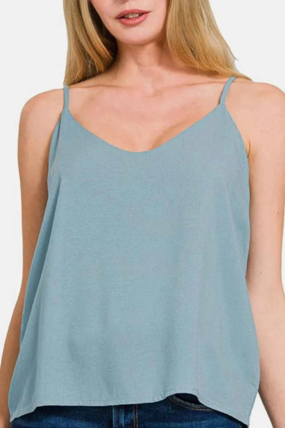 Zenana Two Layered Spaghetti Strap Cami 68f00f8a-c19a-45ee-b0c3-a8b9b3da4cfd-Max