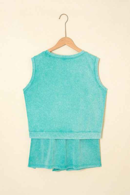 Mineral Wash Tank Top and Lined Split Skirt Set 68f37de3-61e0-405d-ba7e-dfec5b03aa5f