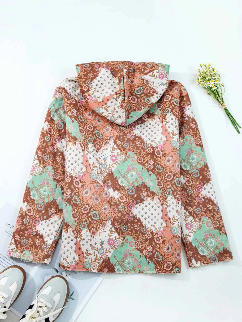 Floral Printed Sherpa Lined Hooded Jacket 68f9a95f48594fda988543c4b01f9440-Max-Origin