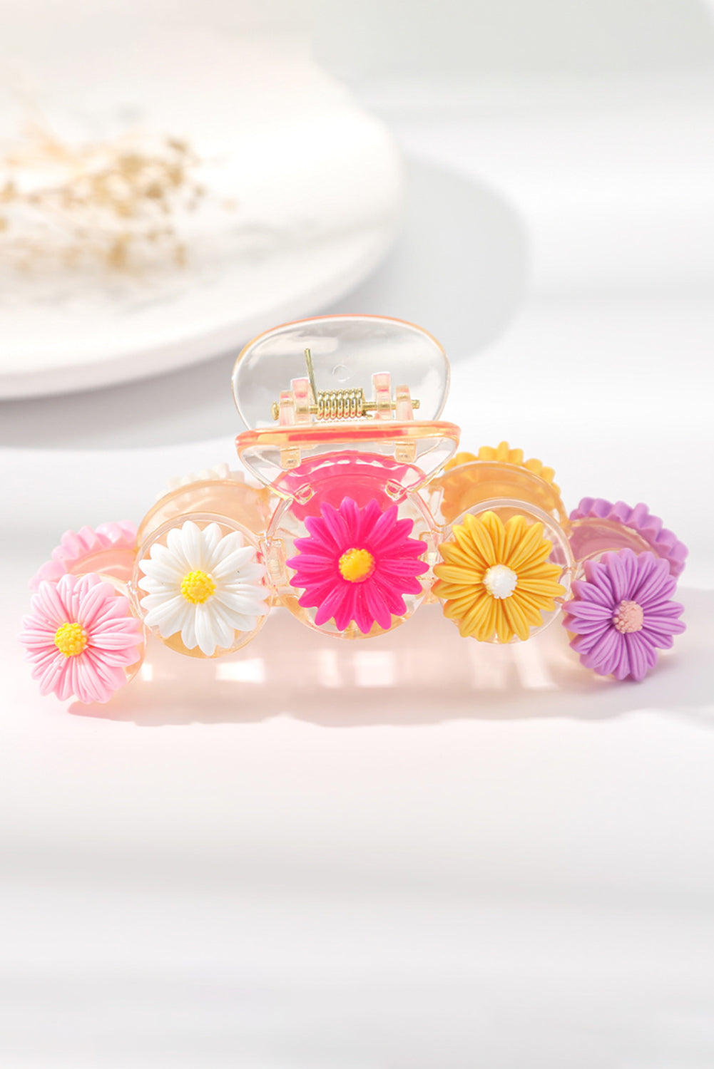 Yellow Flower Decor Hair Claw Clip Yellow ONE SIZE 100%LVL 6905cb261636289e
