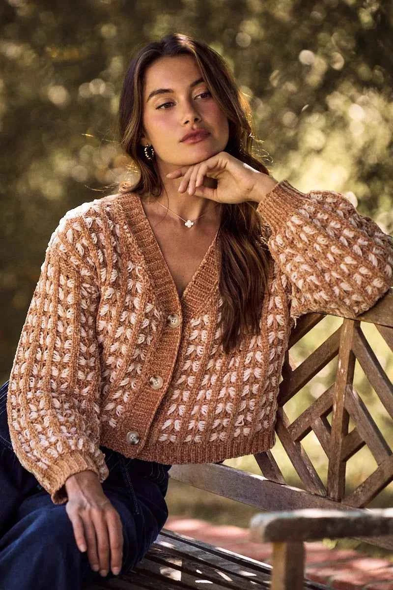 SO ME Soft Chenille Yarn Textur Button Sweater Cardigan 690f63544ae24cb2b604ddc61864563c-Max-Origin