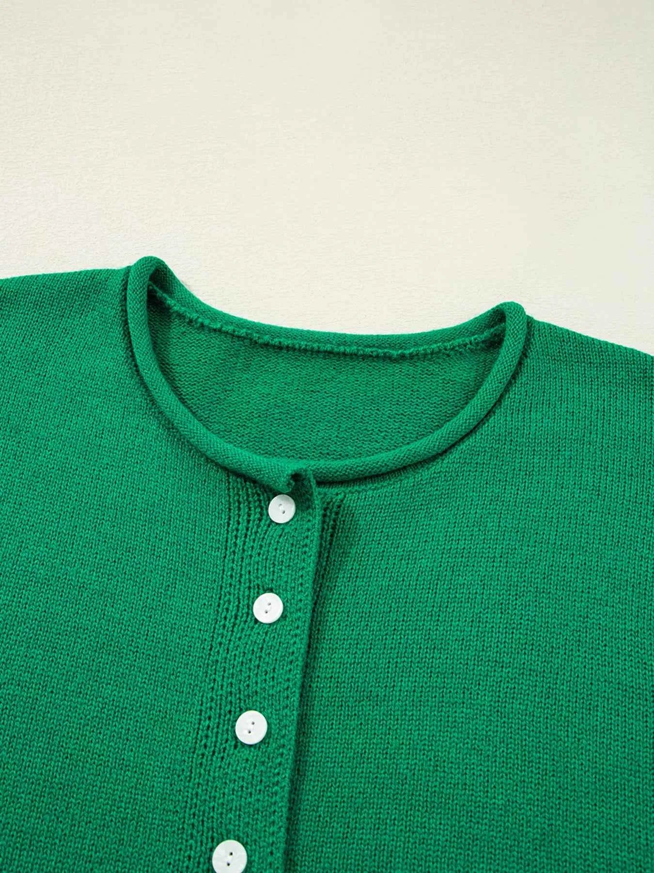 Solid Color Knit Button Drop Shoulder Sweater Cardigan 6924891ebed5438891d2d307707b2358-Max-Origin