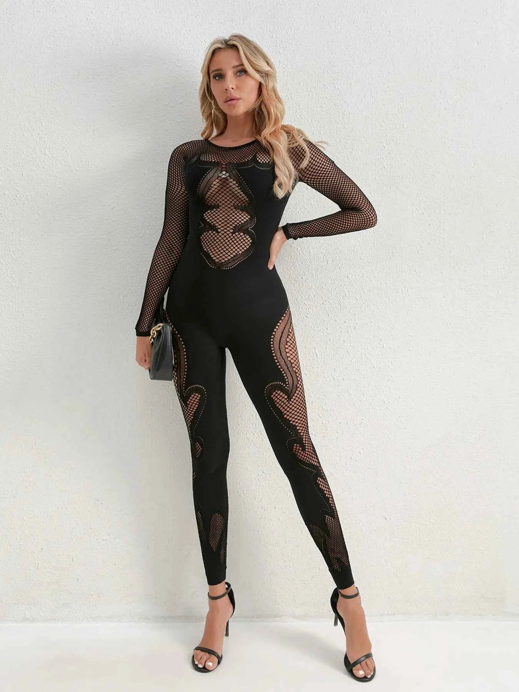 Fishing Net Sheer Long Sleeve Jumpsuit 692529f39d45499aa07eef2178d84f66-Max-Origin