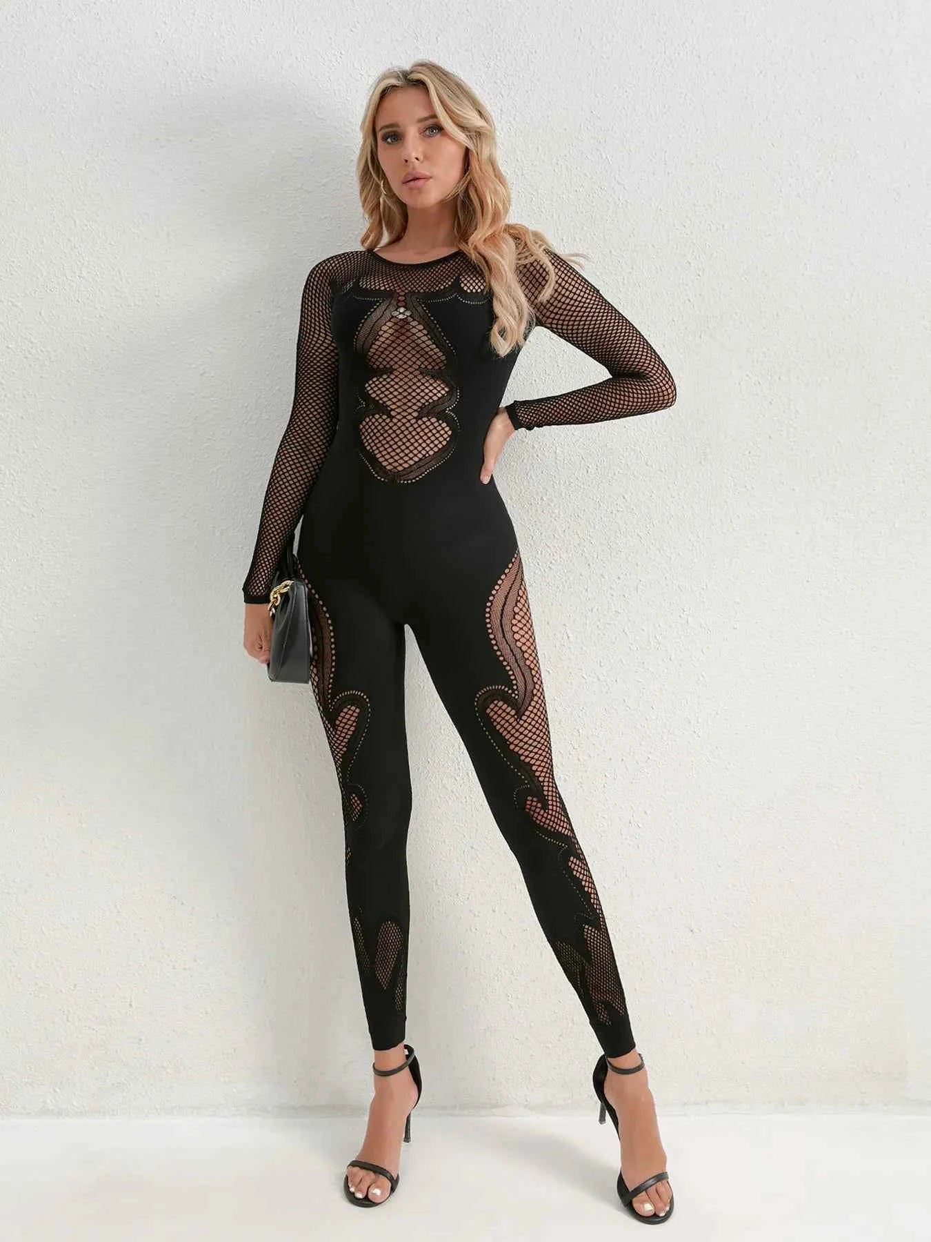 Fishing Net Sheer Long Sleeve Jumpsuit 692529f39d45499aa07eef2178d84f66-Max-Origin