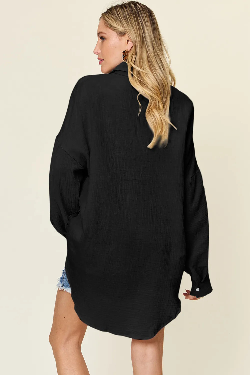 Double Take Full Size Pocketed Texture Button Up Shirt 692f7c1f-fe57-47e7-9a58-918c38a9508c-Max