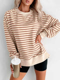 Striped Crew Neck Casual Sweatshirt Stripe 692f9484-2221-442b-b334-0e2b469dfc04-Max-Origin