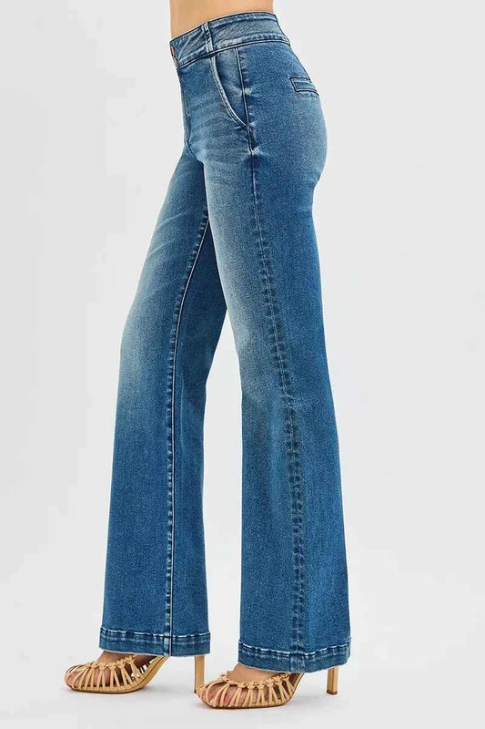 Full Size Tummy Control High Rise Bootcut Jeans with Double Button Waistband Plus Size 693c4608280e45a088dc133b2bb4bb98-Max-Origin