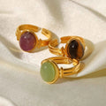 Vintage Natural Stone Gold Plated Adjustable Ring Matcha Green One Size 6942c3c3-d331-4577-bec4-47fab2ce8ec3-Max-Origin