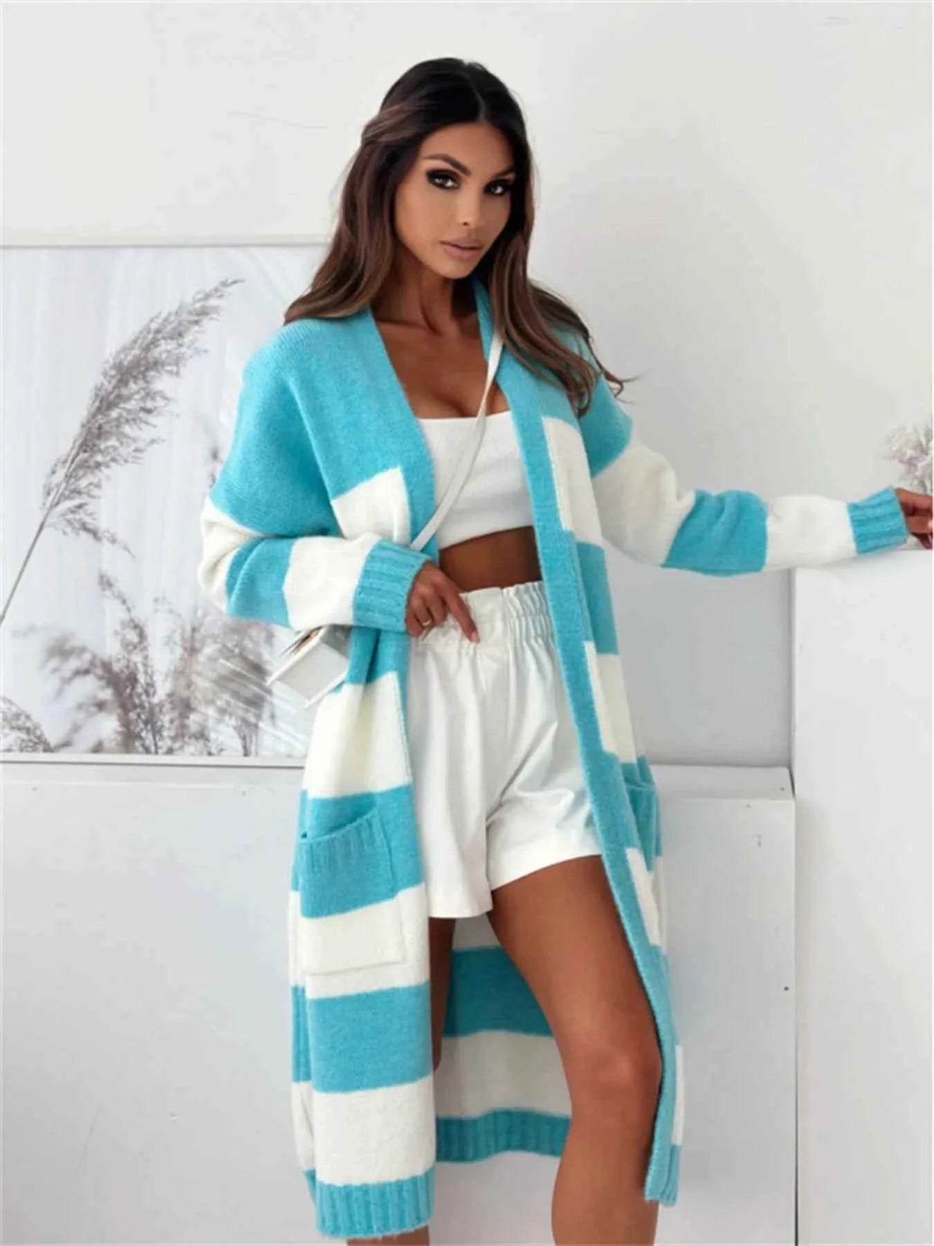Color Block Open Front Cardigan 69452311e3a14fd9a7265e5bf02d7d45-Max-Origin