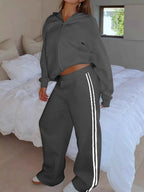 Zip Up Hoodie and Striped Pants Set 694531a9-889e-4381-b53e-cbb996f521c2-Max-Origin