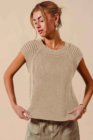 Mineral Washed Raglan Sleeveless Sweater Top VINTAGE TAUPE 694a1ffe5edd43fe8d75f26e4642962d-Max-Origin
