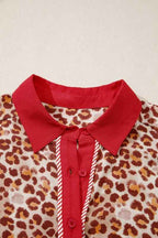 Leopard Contrast Trim Top and Pant Set 697c14ce-8aac-469a-9325-4cccf6402471