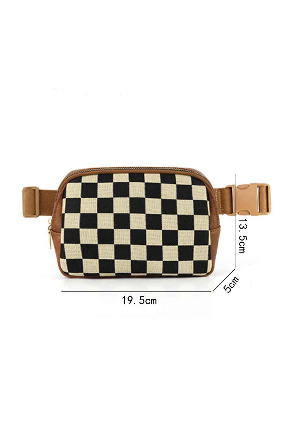 Coffee Faux Leather Checkered Patchwork Crossbody Bag 698042d69dadb52e
