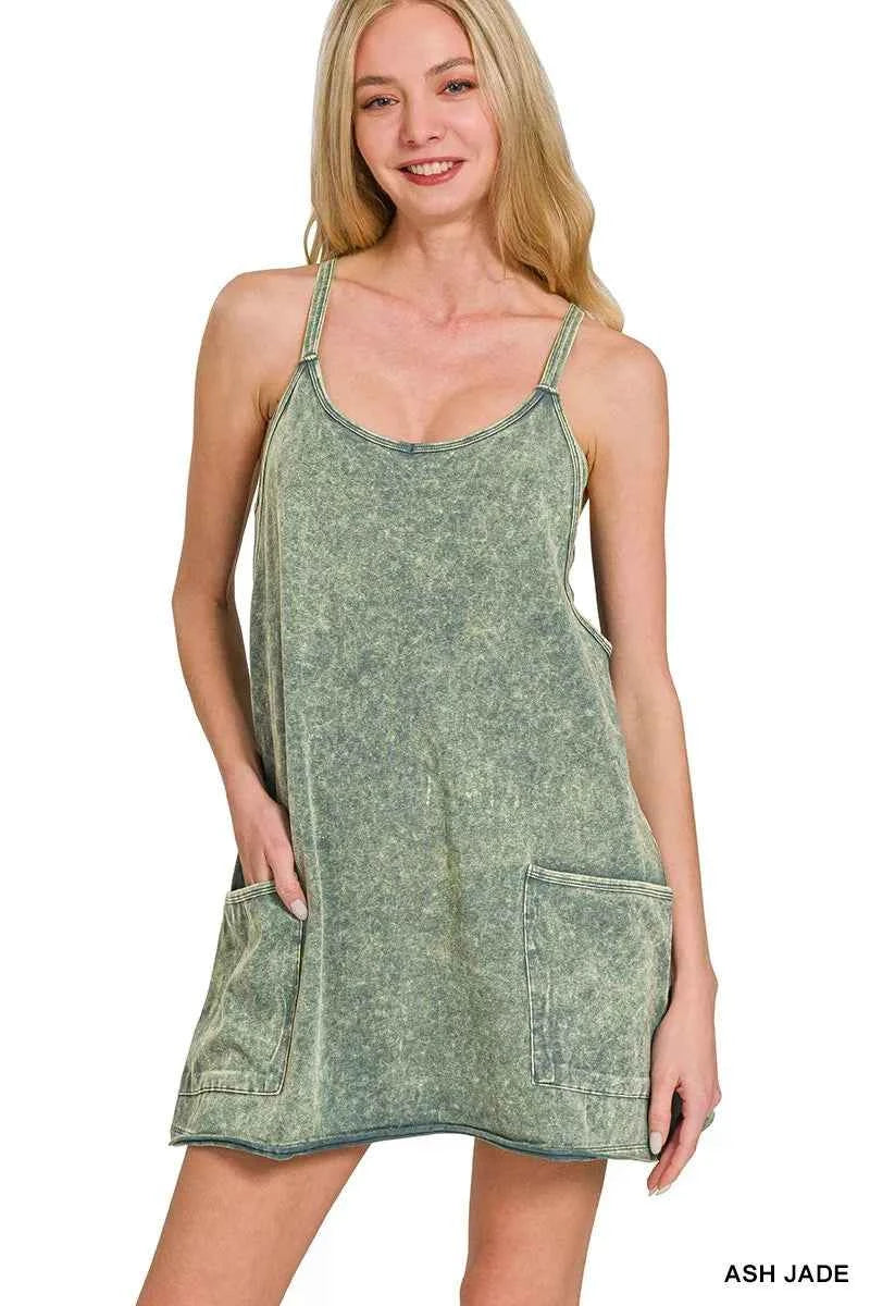 Zenana Acid Washed Mini Dress With Built-in Romper Liner ASH JADE 6990f416cd6b49e58c778a895dc0f6cb-Max-Origin