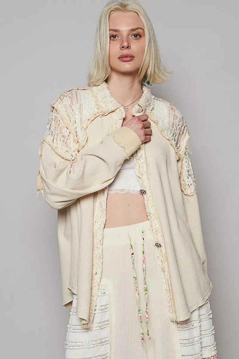 POL Lace Patchwork Button Up Shacket 69958c73-d67c-4562-8078-e742f152e690-Max-Origin