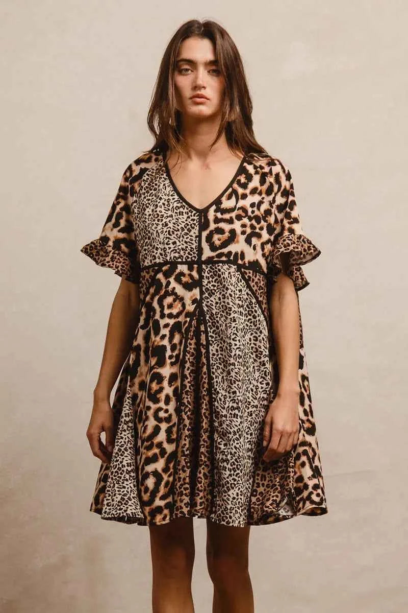 BiBi Leopard Prints Mix and Match Short Sleeves Dress 699705c2b995489e8aee823ade8ba3c5-Max-Origin