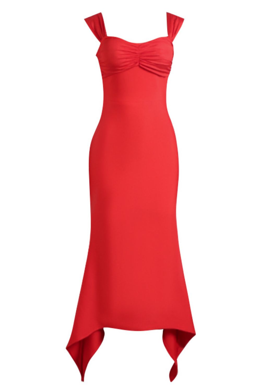 Ruched Sweetheart Neck Hem Detail Dress 69a4da09f6e6498eb4325588d5c103e5-Max