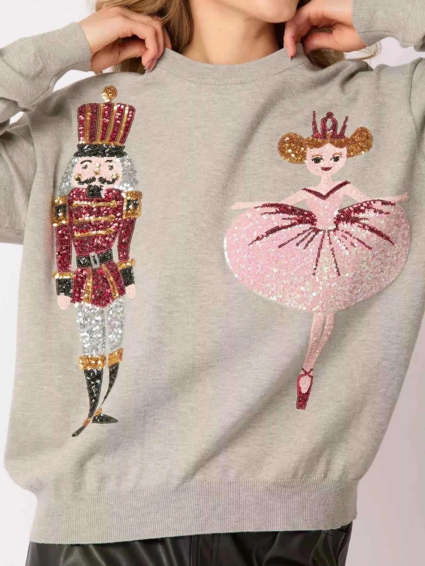 Sequined Nutcracker Long Sleeve Sweatshirt 69a7cbb8-c62b-428d-8a52-0cac3a2185e4-Max-Origin