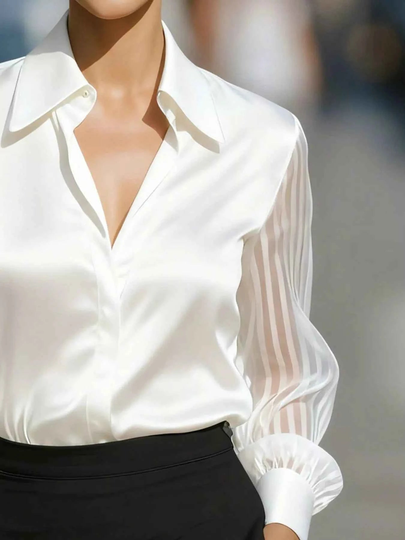 Striped Sheer Long Sleeve Shirt 69bb55e1-6ff9-4e95-8108-5afcedc5408f-Max-Origin