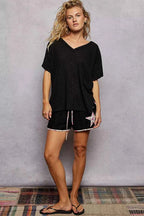 POL Ribbed Knit V-Neck Short Sleeve T-Shirt 69d7c5cc-f470-4062-9c5a-4e4de30bd4bb-Max-Origin