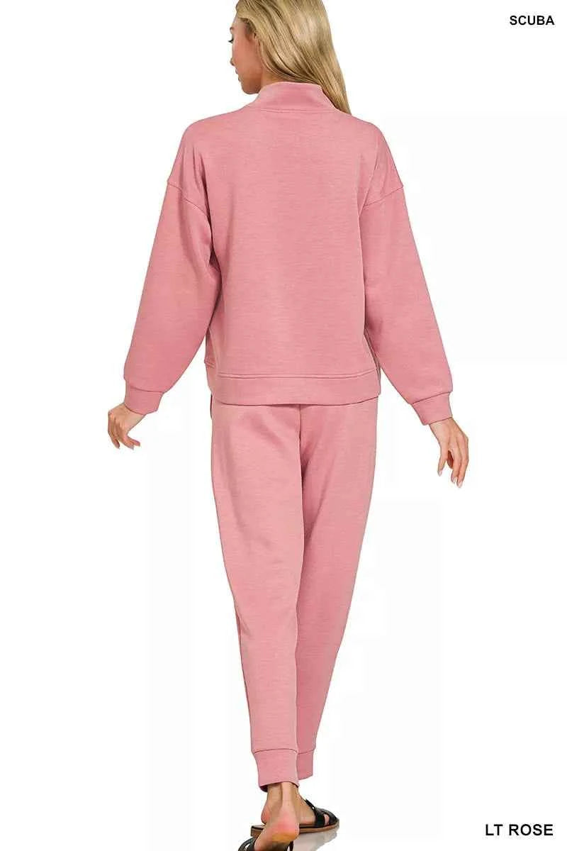 Zenana Scuba Half Zip Pullover and Jogger Set 69db182fcee0493397fca9f80a3f01c6-Max-Origin