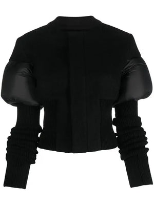 Women's Wool Knit Patchwork Jacket | Black & White Black 6A6E1AD2022012895511081B55D44047