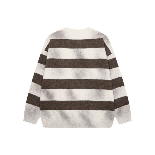 Spray-Dyed Gradient Striped Sweater