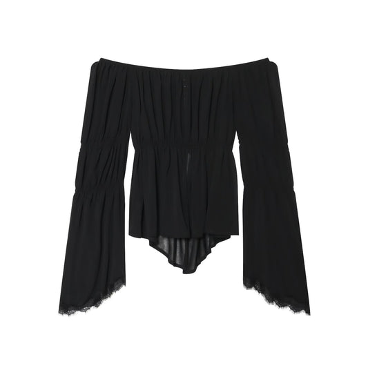 One-Shoulder Lace Panel Top