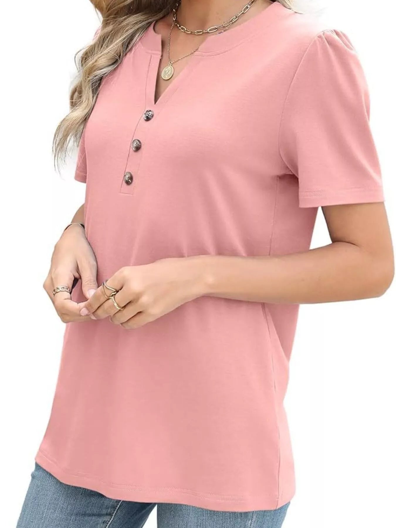 Full Size Notched Short Sleeve Blouse Plus Size 6a1cb99516be4d9fb9b6955ef7311527-Max-Origin