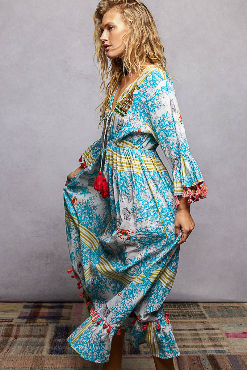 POL Bohemian Print Tassel Trim Maxi Dress 6a28f87a-cc4e-4b6c-a5da-e0851f466738-Max