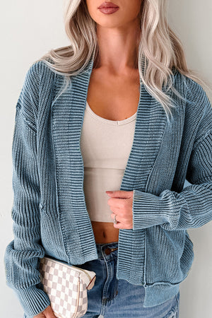 Evergreen Mineral Wash Exposed Seam Patchwork Knit Open Sweater Cardigan Evergreen 100%Cotton 6a28ff6ef955c8c9