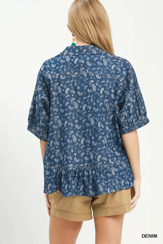 Paisley Print Chambray Top 6a2eab9e-7ae4-4746-b851-77515c01e1be-Max-Origin