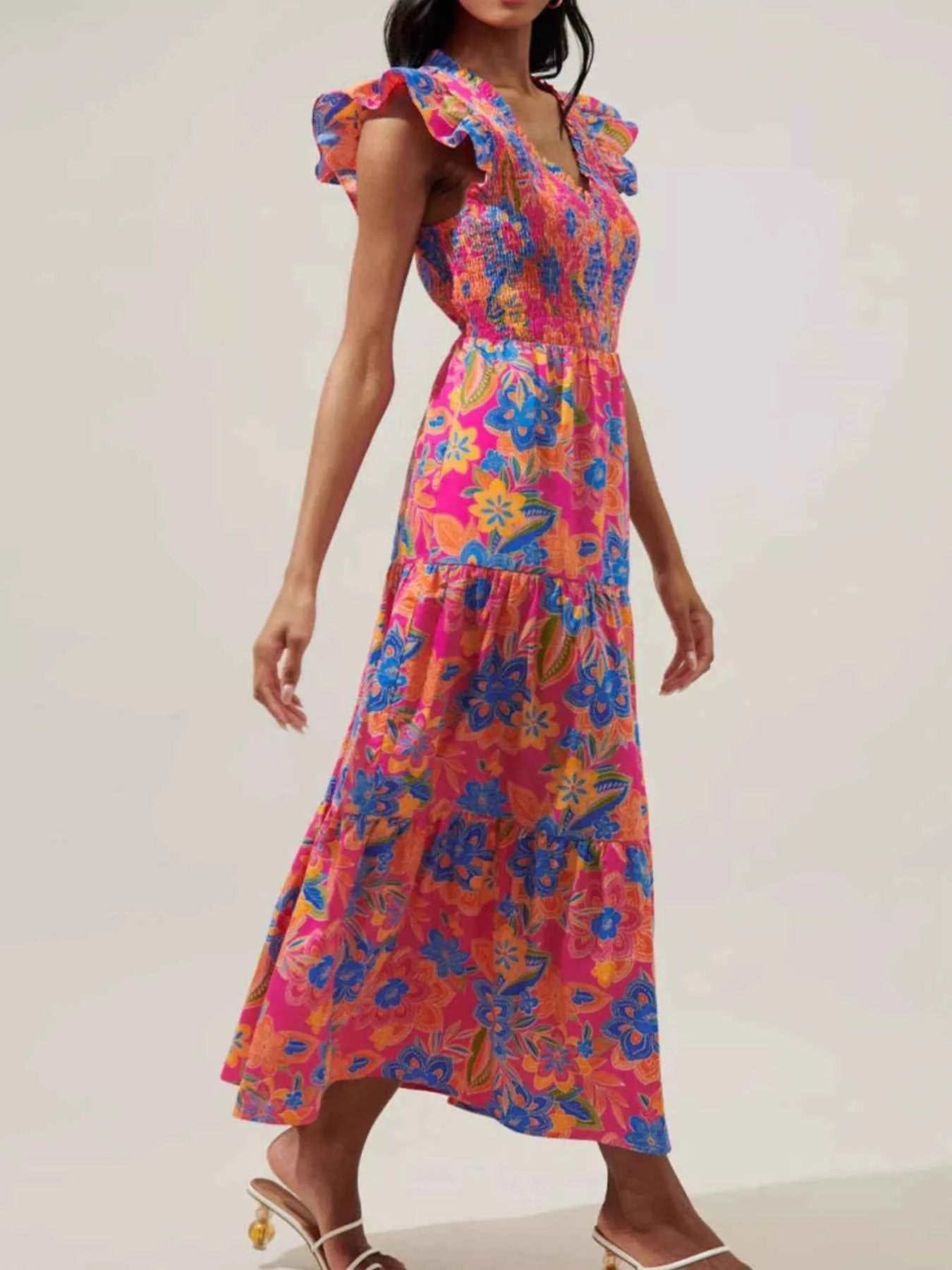 Ruffled V-Neck Tiered Midi Dress 6a3f7dba-fdd1-4dae-b52e-21877e9d6409-Max-Origin