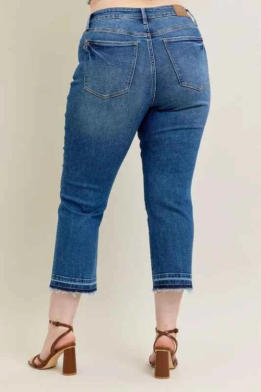 Judy Blue Full Size Hw Vintage Wash Release Hem Kick Flare Jeans Plus Size 6a475c94-e04a-4f63-807f-d2bc230b1c66-Max-Origin