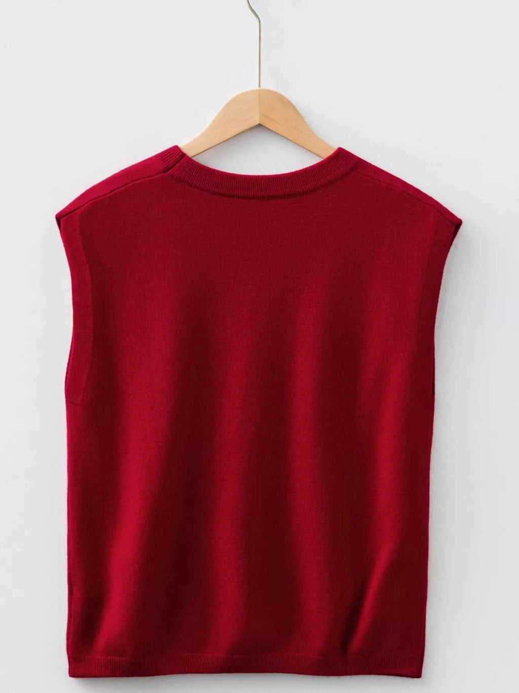 Solid Color Crew Neck Knit Cap Sleeve Sweater 6a65091c30df45288867114512c4fba5-Max-Origin