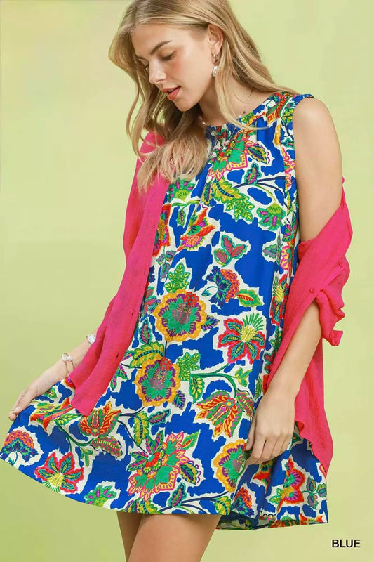 Abstract Print Sleeveless Shift Dress 6a72730e-6e68-48b9-9fe3-c2fb89ec69c9-Max-Origin