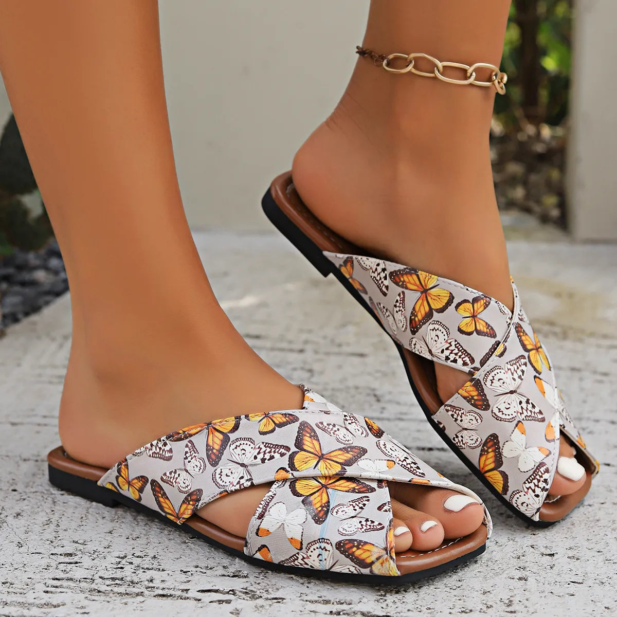 Peep Toe Flats Sandals Gray 6a7a7d6d-632e-4774-8bf7-bf289a3ac115-Max-Origin