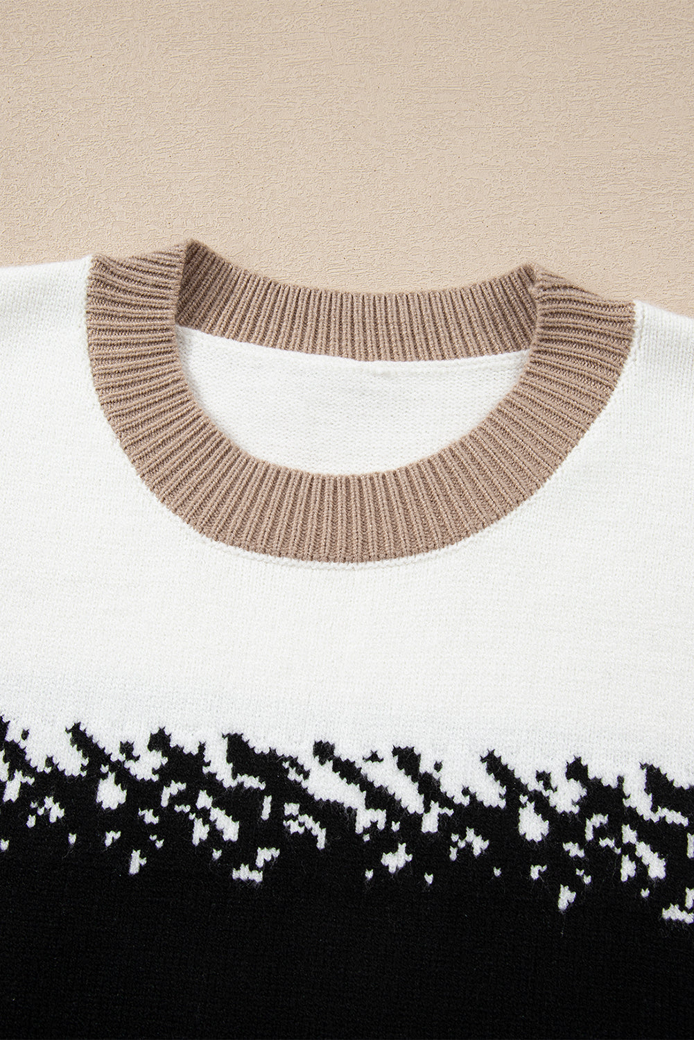 Black Stylish Color Block Pattern Drop Shoulder Sweater 6a831a185923b12b
