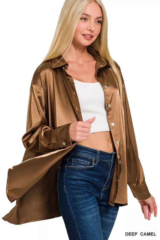 Satin Button Down Long Sleeve Shirt 6a86f4799a394da2a4609cf64cbd5179-Max-Origin