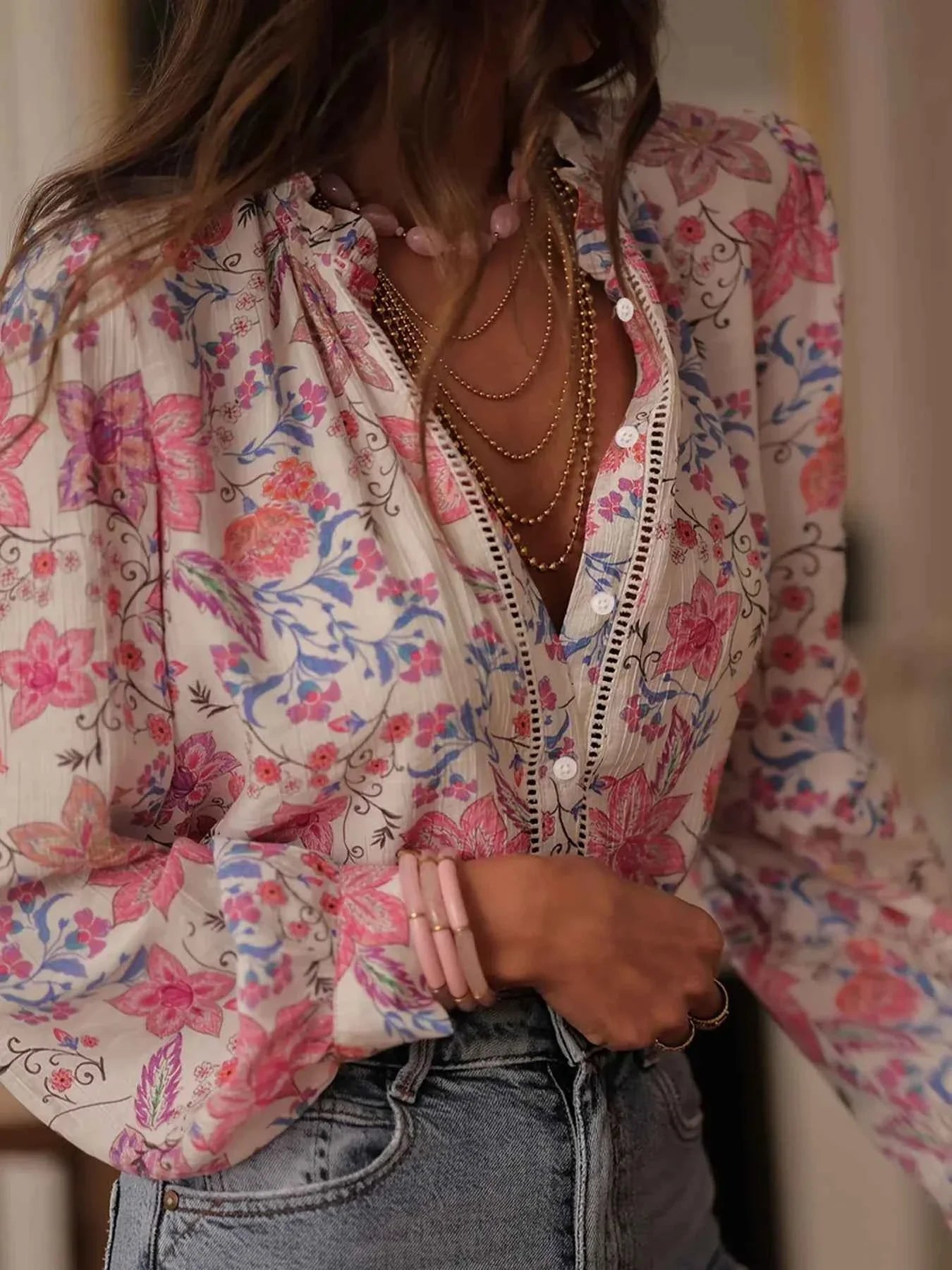 Floral Print Button Up Shirt 6a88d7d94a364c8abaf90f059baf6624-Max-Origin
