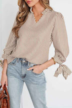 Blair Tied Cuffs Seersucker Blouse 6a8f26ec-7e1c-4de7-94e4-df6133534585
