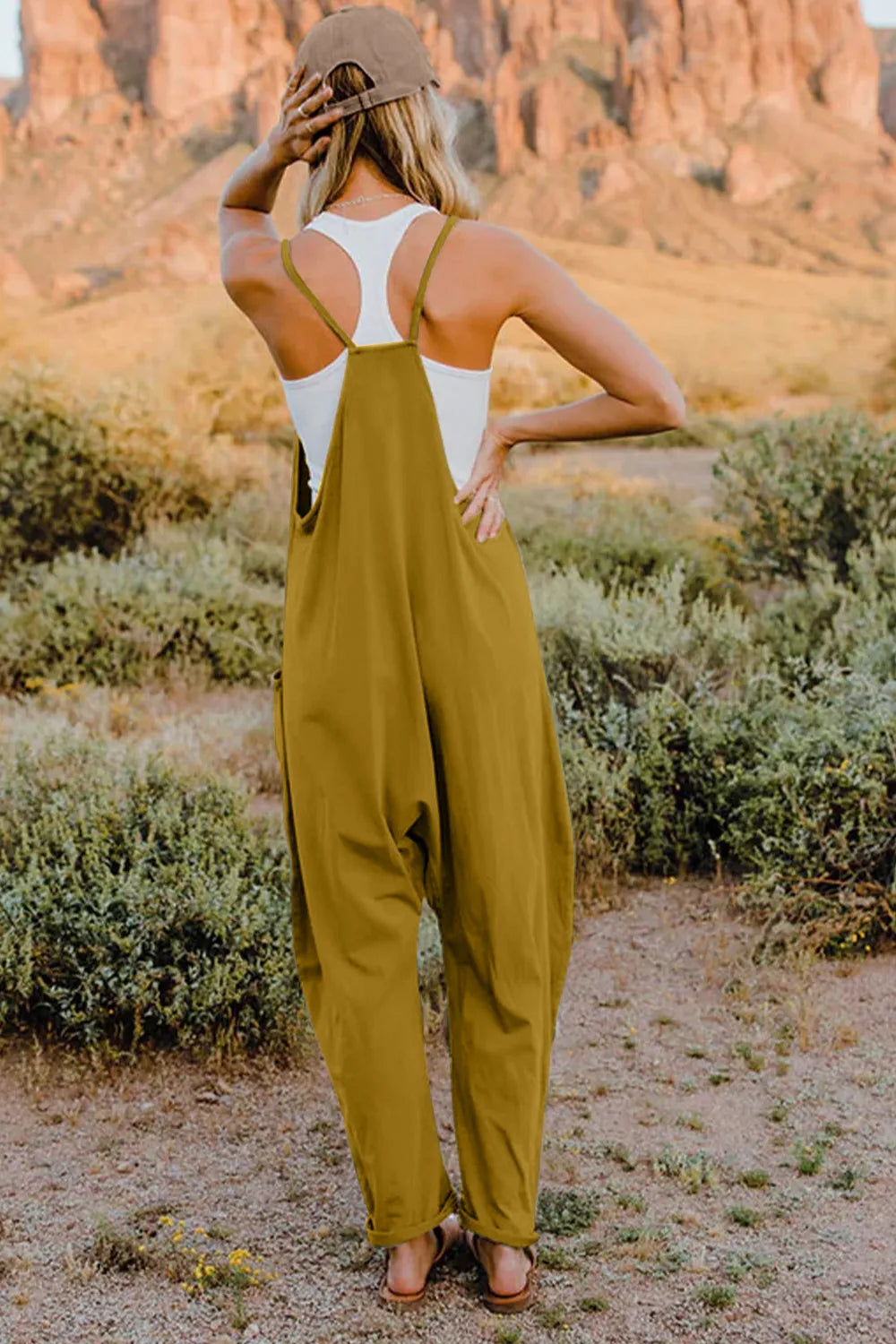 Double Take Full Size V-Neck Sleeveless Jumpsuit with Pockets 6aa2df54-506c-4d33-8c19-fcd663c49215-Max