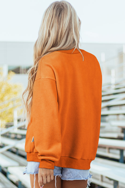 Carrot Oversize Drop Shoulder Reversible Mock Neck Sweatshirt 6aa8adad26040305
