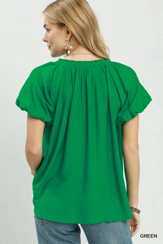 Gathered V-Neck Top 6aaa6e77-764b-40c7-a6fd-0b5b4d0ee3ef-Max-Origin
