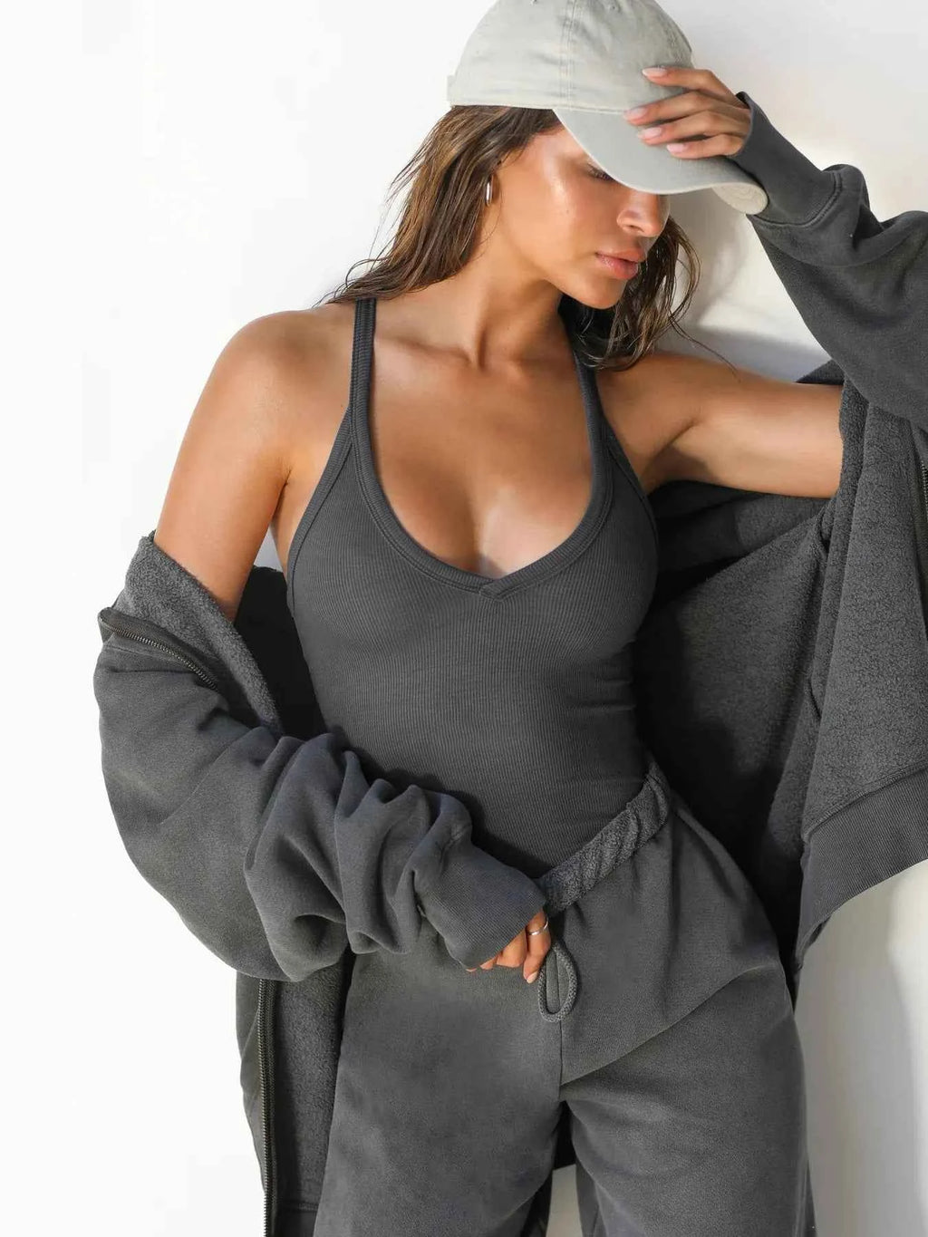 Ribbed V-Neck Halter Tank Top 6ab92af646904b8c88969d62fb167231-Max-Origin
