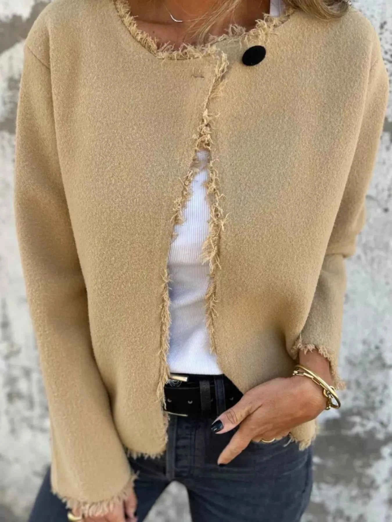 Full Size One Button Frayed Edge Cardigan Plus Size 6ad11e599ecd408b874aaa7f1e42d81f-Max-Origin