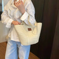 Woven Straw Beach Tote Bag Beige onesize 6aee00a324184a998d241dfe4fdee94e-Max-Origin