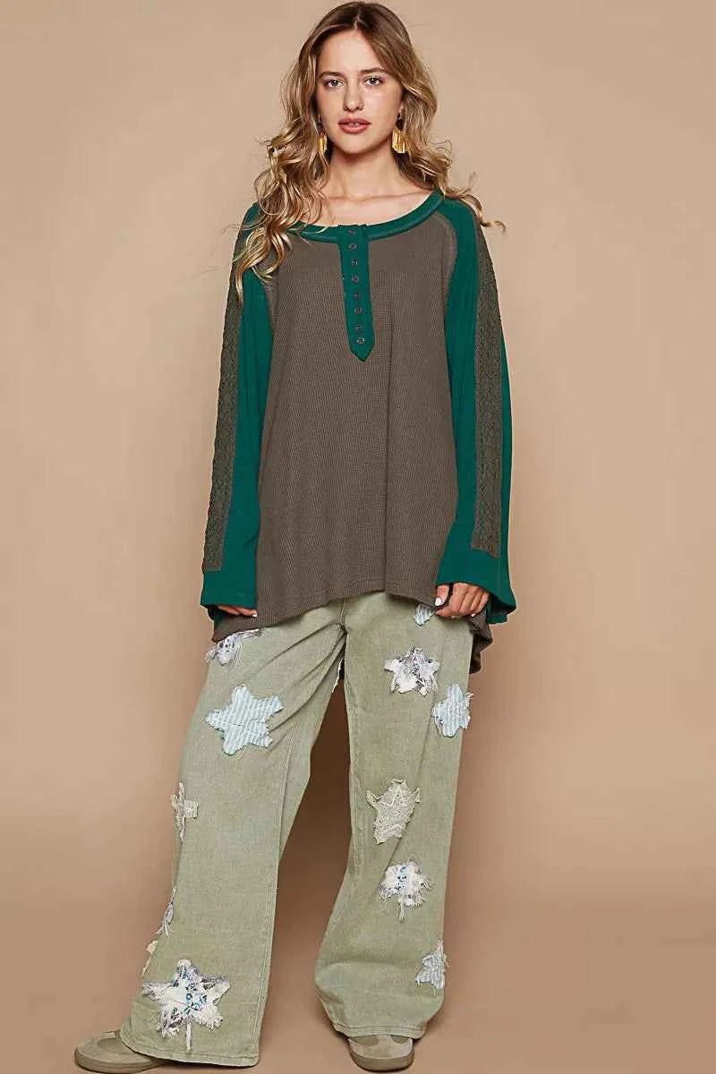 POL Scoop Neck Contrast Long Sleeve Top with Lace Detail 6af6fbaf-b26e-41de-adbf-399ba129b1b0-Max-Origin