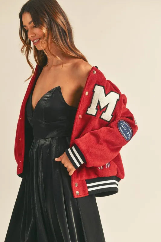 MABLE M Bomber Varsity Jacket with Patch Detail 6b14398efe1747149fbb8f3bd83689a8-Max-Origin